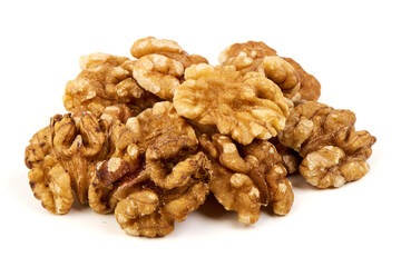Walnuts, Juglans regia, isolated on white background