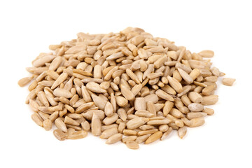 Sunflower Seeds Pile, isolated on white background