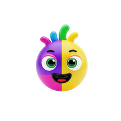 Fototapeta premium Colorful 3D Character with cheerful disposition against a dark backdrop