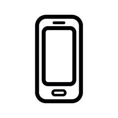 Black Outline of a Mobile Phone Device, Front View