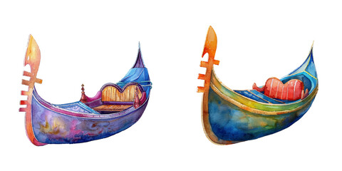 cute gondola watercolor vector illustration