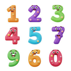 Cartoonish Numbers Display: A Collection of Playful Numerals with Googly Eyes