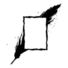 Ink Grunge Rectangle Border SVG 07
