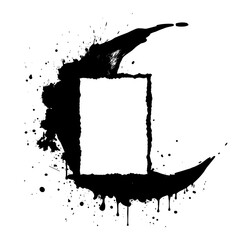 Ink Grunge Rectangle Border SVG 09