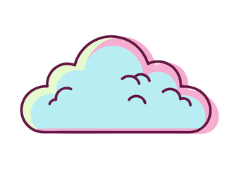Fototapeta premium Colorful cloud illustration, fluffy design, cheerful weather symbol
