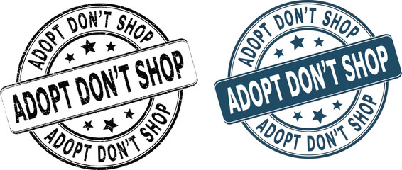 Fototapeta premium Promote pet adoption with these circular adopt don't shop stamps