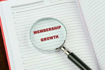 The conceptual text of MEMBERSHIP GROWTH. A place to copy. Business and finance concept