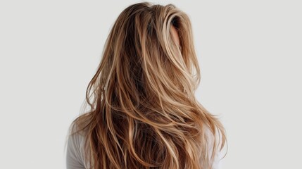 Obraz premium photography of long blond hair on clean white background