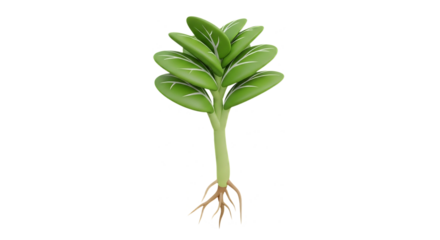 Healthy Seedling Growth 3D Illustration