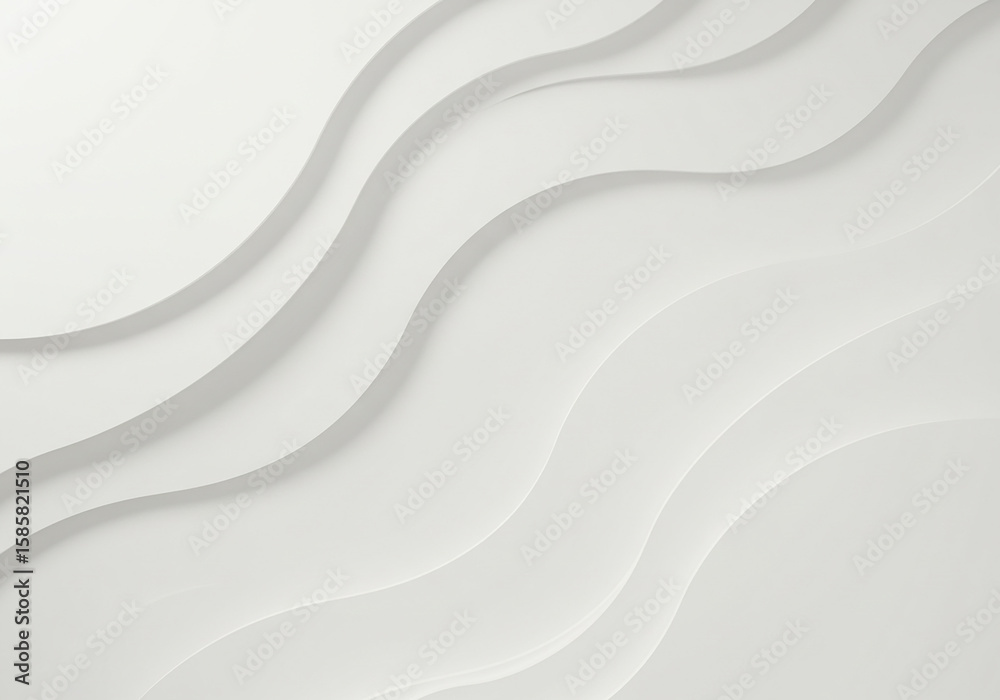 Poster abstract white background with wavy lines and subtle shadows creating depth. suitable for modern des