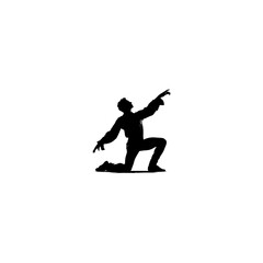 Magician pose silhouette vector illustration 