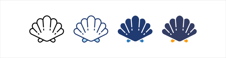 Shell Icon Set Multiple Style Collection