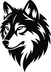 "Majestic Wolf Head Illustration"