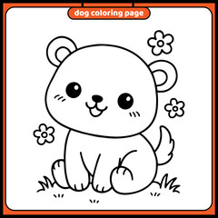 Fototapeta premium coloring dog design template