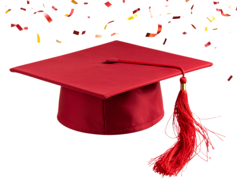  Flying Graduation Cap Tossed in the Air, Symbol of Joyful Celebration.