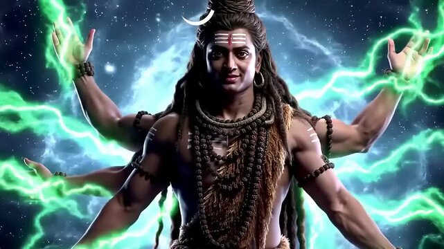 Powerful Hindu God Shiva art.
