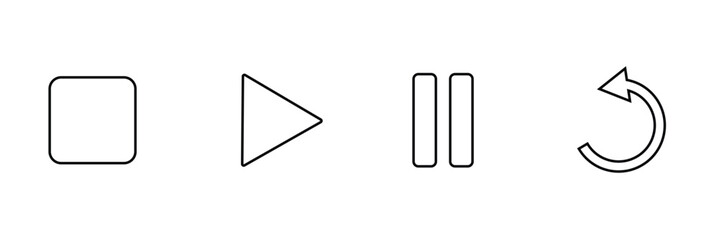 Play and pause buttons - vector icon illustration design.  Video Audio Player. Player Button set icon symbol – vector. Play and pause vector button black icons isolated on transparent . EPS 10 . 