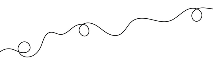 Long squiggly hand drawn line decoration element . Vector Illustration . EPS 10 . 