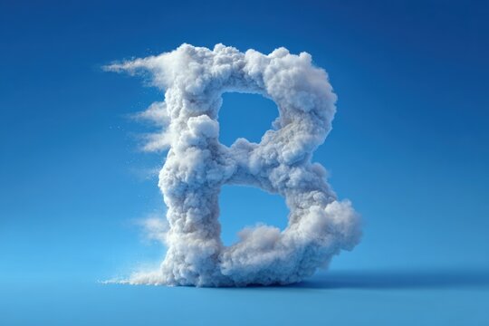 Cloud letter "B" against blue sky