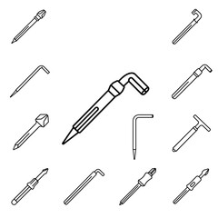 Naklejka premium Hex Key Set. Compact helpers in every corner