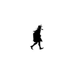 Obraz premium Magician pose silhouette vector illustration