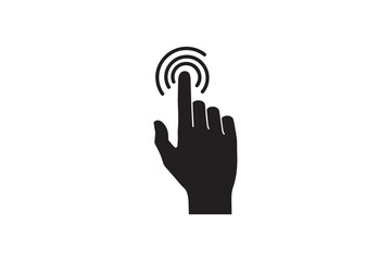 Touch Gesture Hand Vector Art Tap Gesture Black Silhouette
