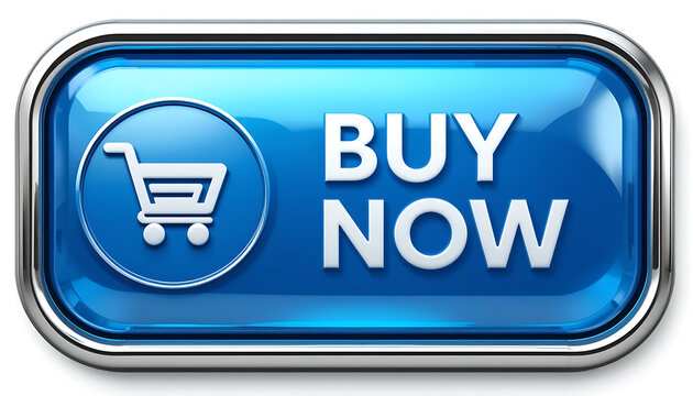 Glossy blue BUY NOW button with shopping cart icon.