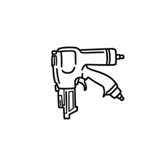 Nail gun. Pneumatic tool for fast framing and construction