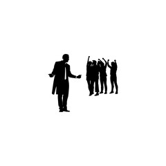 Magician pose silhouette vector illustration 