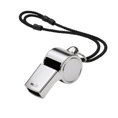 Classic Metal Whistle with Black Cord: Sleek and Functional Design