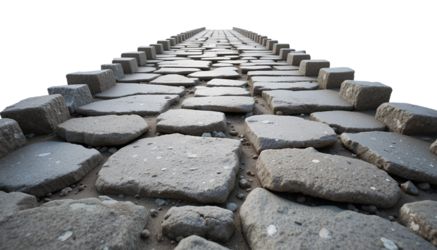 Irregular Stone Pathway with Varying Shapes and Sizes Leading to Center – Natural Textured Walkway Design