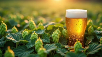 Craft beer brewing event hop fields beverage photography sunset close-up nature's bounty