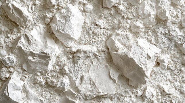 Close-up of a mound of white powder, textured with irregular chunks
