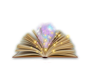 open book on blue background