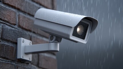 Enhancing home security modern wireless ip camera mounted on brick for ultimate cctv protection in outdoor environments