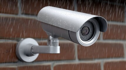 Enhance home security with a modern wireless ip camera mounted on brick for superior surveillance outdoors