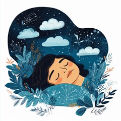 Dreamy reflections of a peaceful slumber serene night sky digital illustration tranquil environment artistic viewpoint concept of inner peace