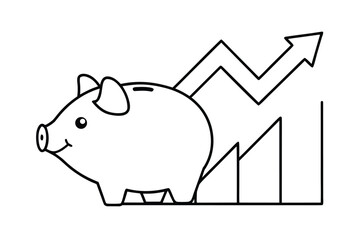 Piggy Bank With Growing Chart
