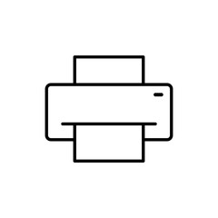 Printer outline icon on white background.