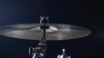 Close-up of a cymbal mounted on a stand
