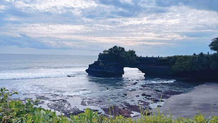 Sea landscape. Pura Batu Bolong Temple, Tanah Lot, Bali