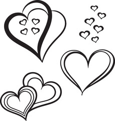 Heart shape icon set