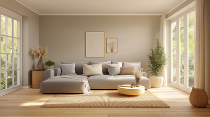 Serene Modern Living Room Interior