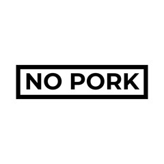 Prohibited pork meat logo with red crossed pig symbol