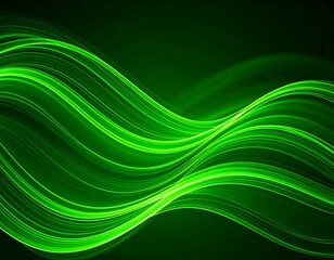Abstract green wavy lines