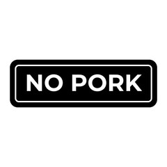Prohibited pork meat logo with red crossed pig symbol