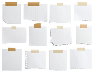 paper taped sticky note isolated on transparent png clipping path
