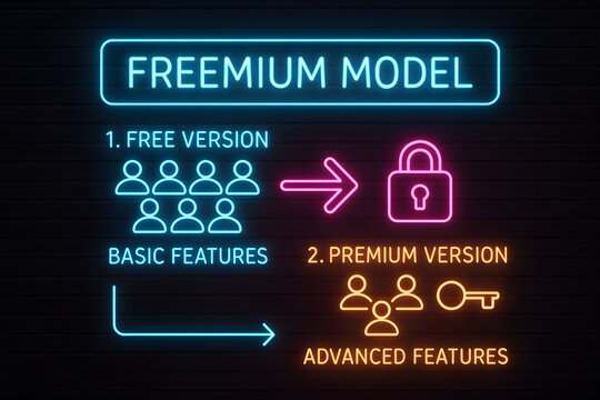 Infographic Visualizing Freemium Model Strategy in Modern Business Setting