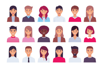 Diverse Portraits: A diverse collection of individuals, each with unique features and expressions, stand out against a simple background. A celebration of individuality.