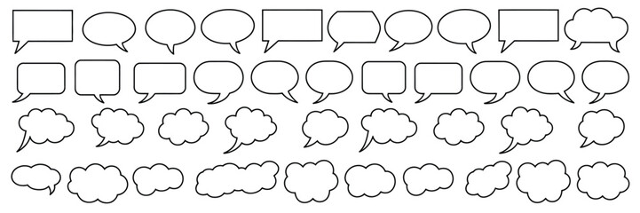 Speech Bubble set. Talk bubble. Cloud speech bubbles collection. Vector  Illustrations
